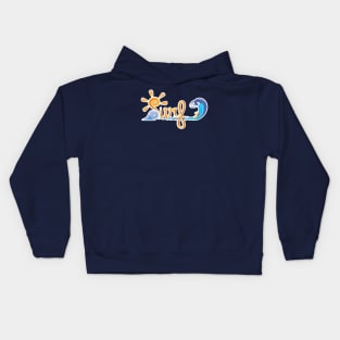 Surfing on high tide Kids Hoodie